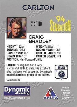 1994 AFL Sensation #7 Craig Bradley Back